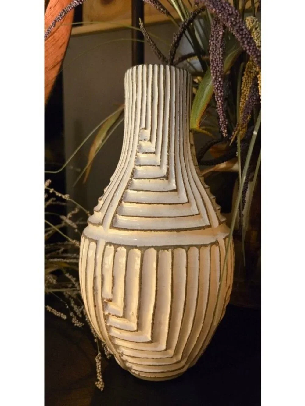 West Elm Heavy Ribbed Stoneware Vase